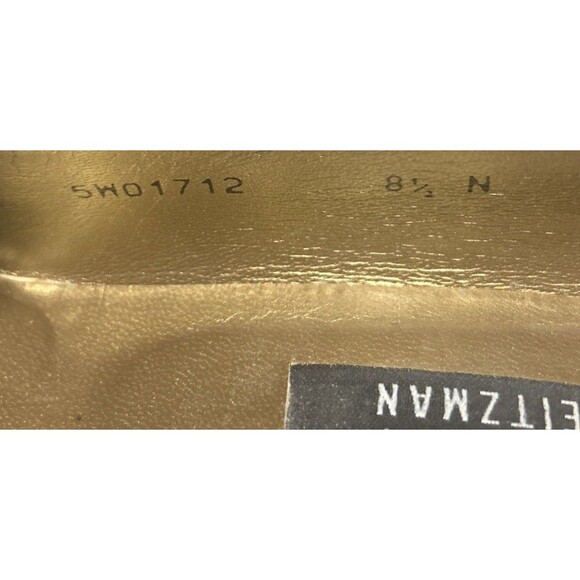 Stuart Weitzman Lizard Skin Block Heels Brown Animal Print Square Toe Size 8.5 - Picture 7 of 8